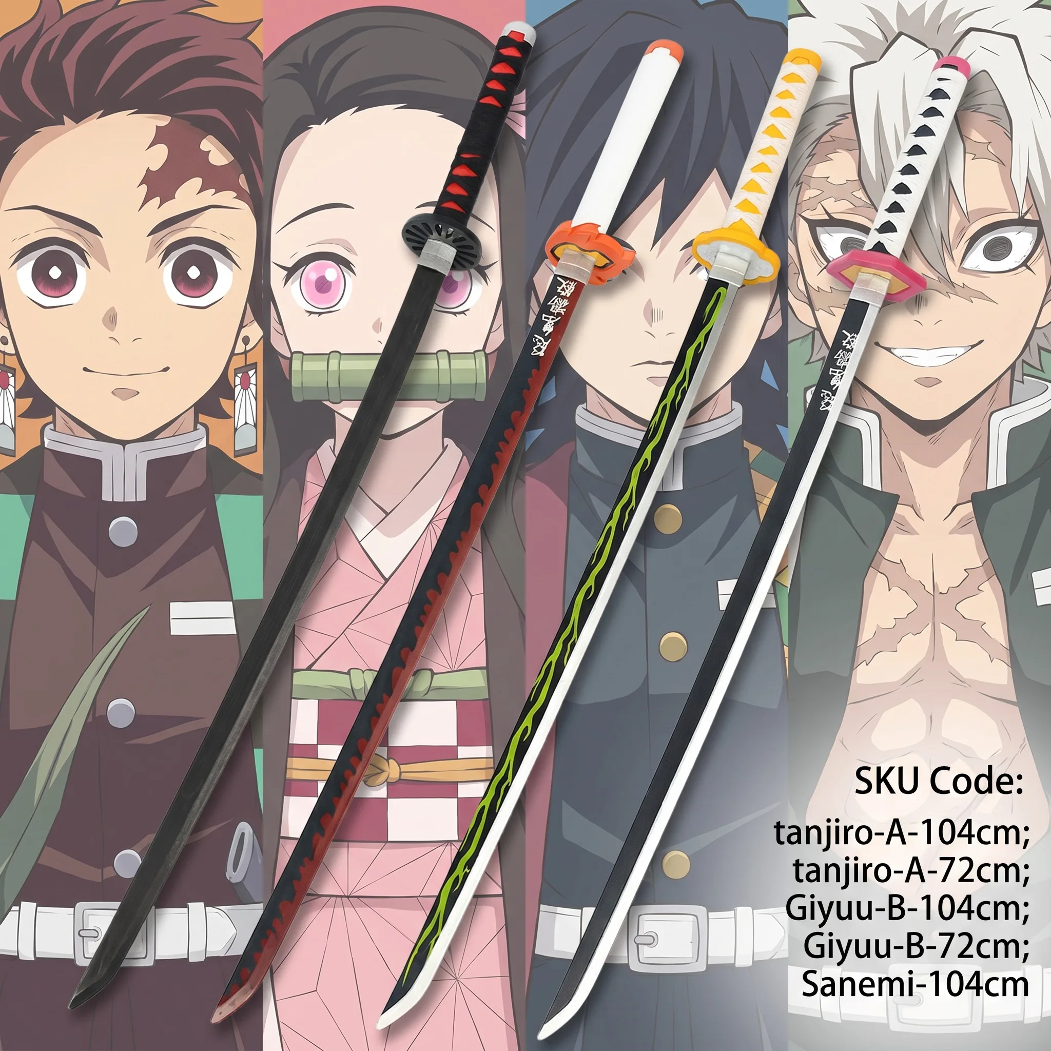 Cosplay Prop Dagger - Katana Demon Slayer 72-104cm Tanjirou Giyuu